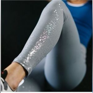 Women's Zyia Active Light N Tight Leggings Ombre Powder Blue & Silver